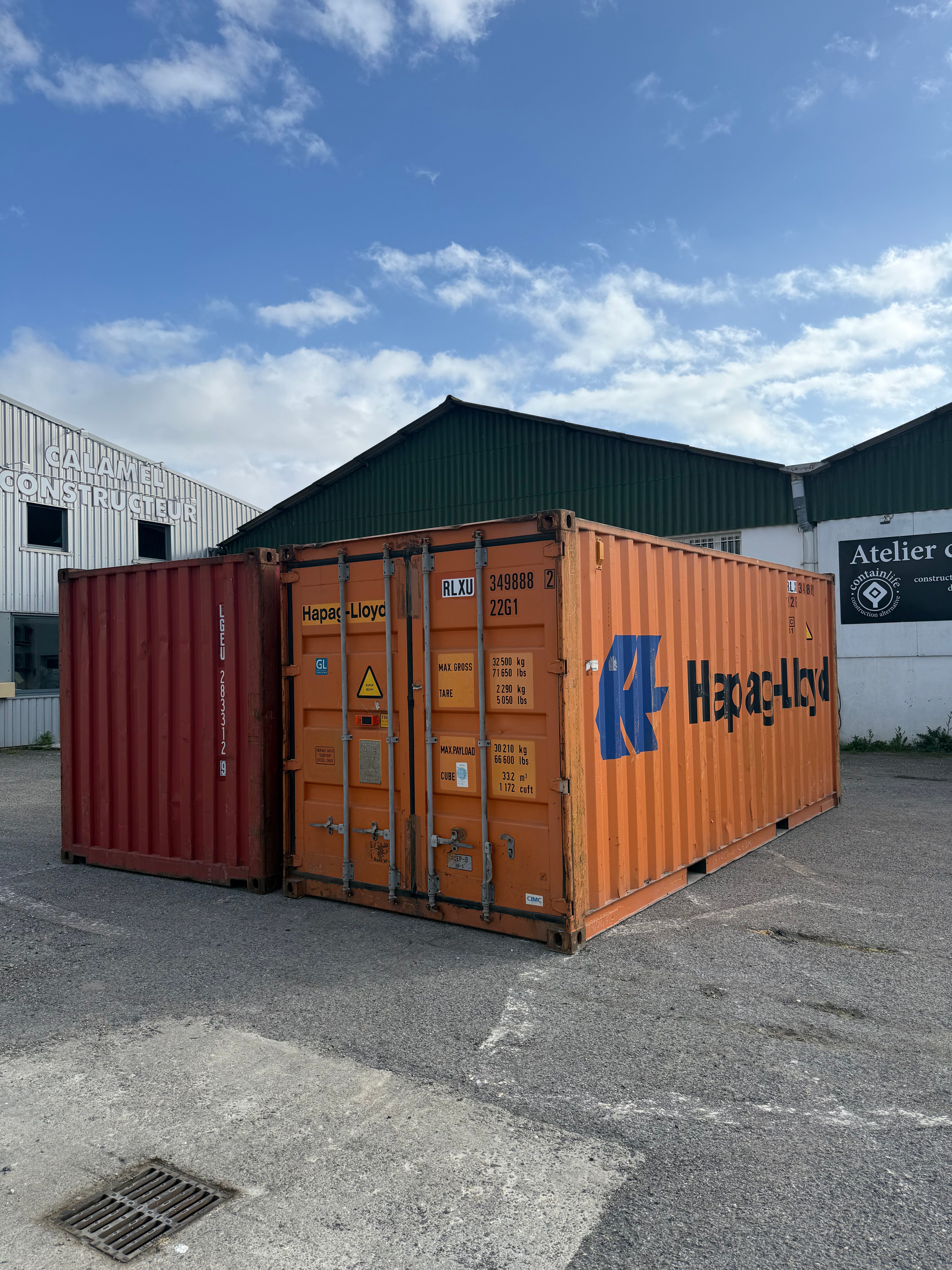 Container maritime occasion orange