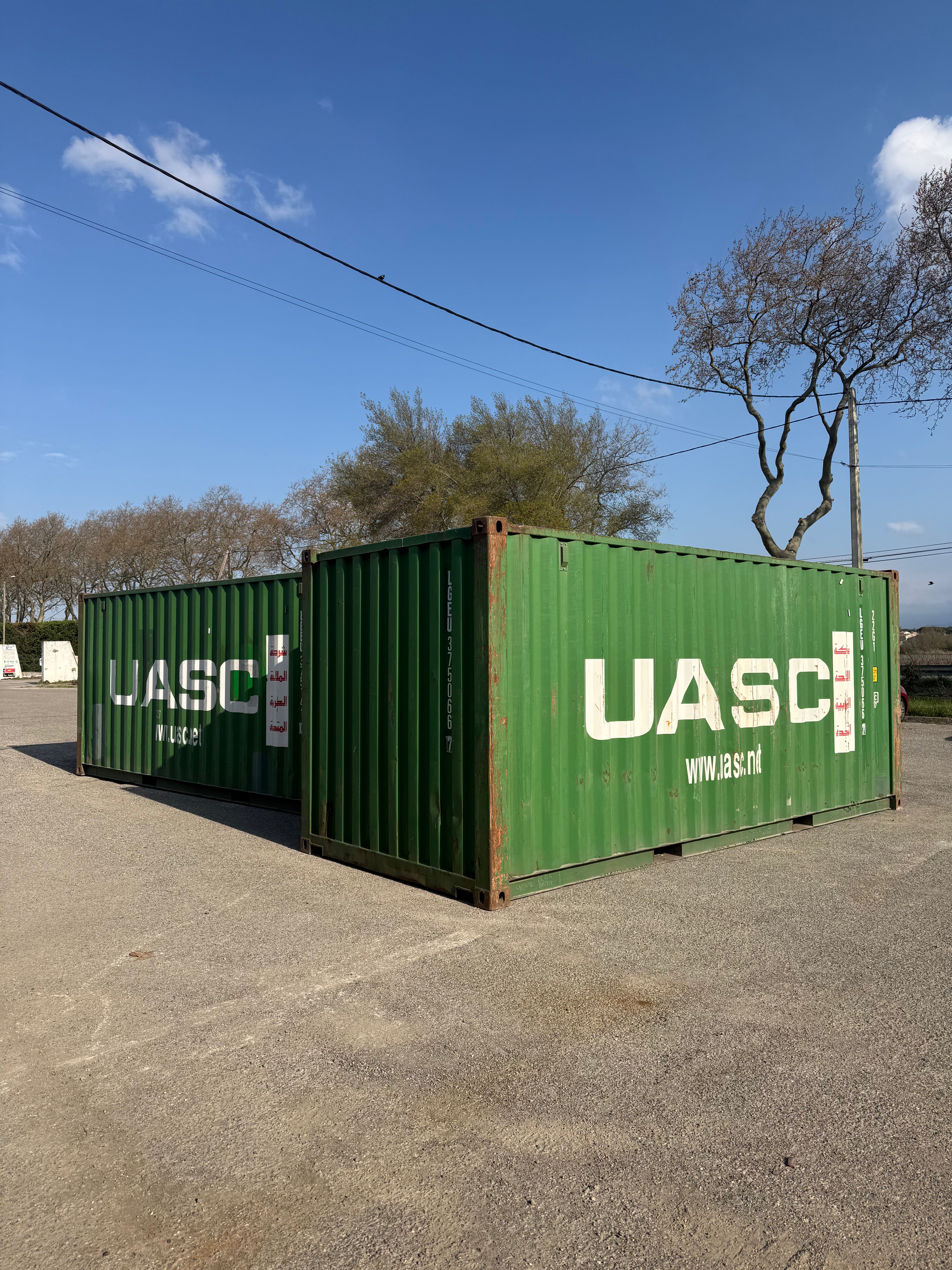 Container maritime occasion vert